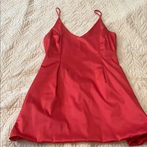 Red babydoll satin dress